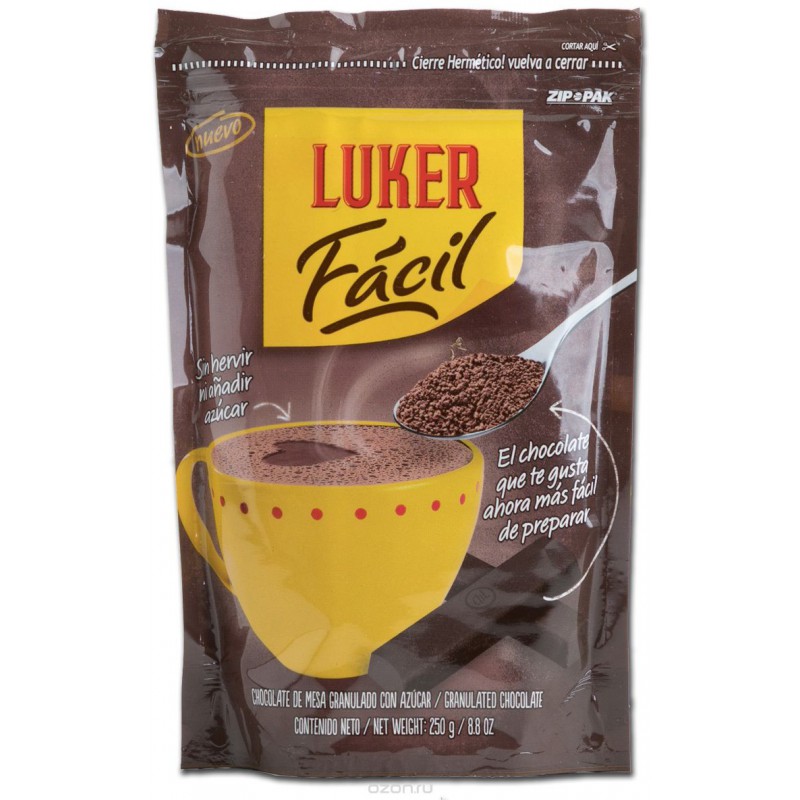 Luker Facil, горячий шоколад, пакет 250 грамм, Колумбия