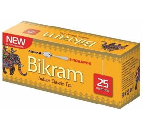 Bikram черный пакетированный чай 25 шт*2 гр., Индия