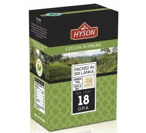 Hyson OPA 18 зеленый крупнолистовой чай, 100 гр., Цейлон	